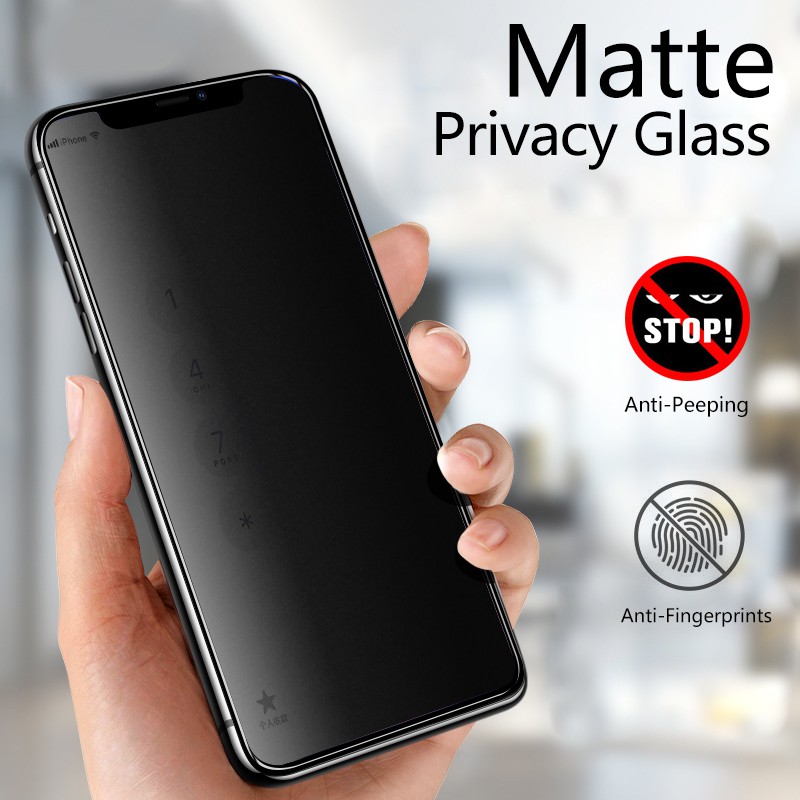 Kính cường lực nhám chống nhìn trộm cho IPhone 11 Pro Max 12 Mini X XS Max XR 6s 7 8 Plus 13