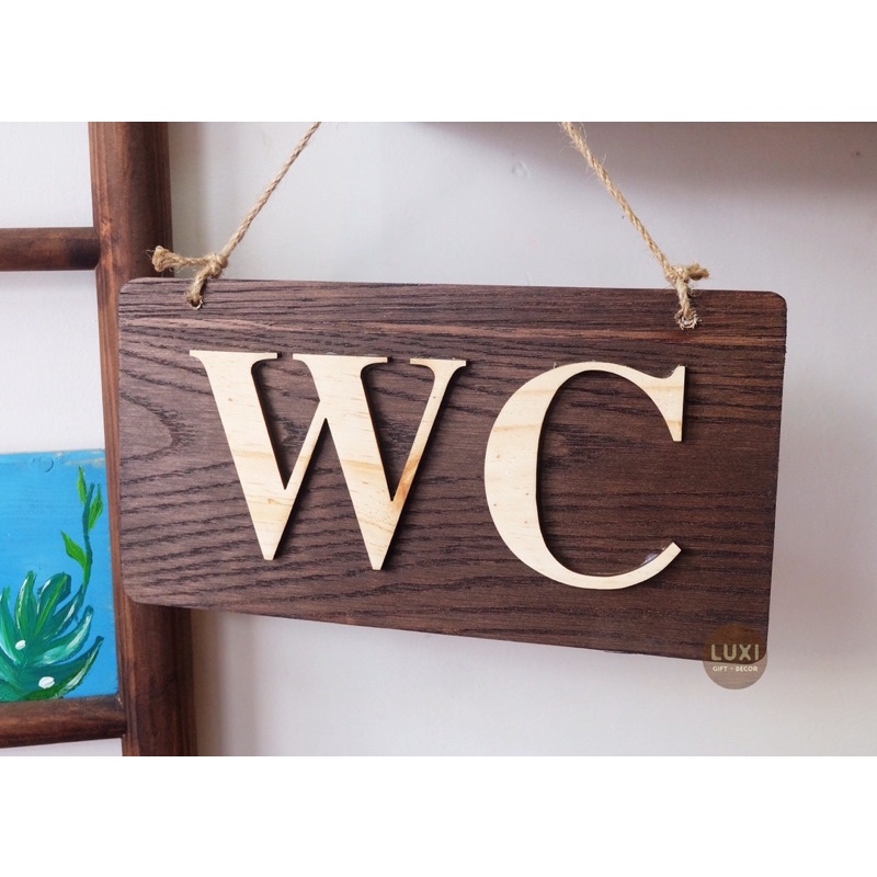 HCM | Bảng treo cửa Toilet/Wc, Bảng gỗ decor biển WC LUXI DECOR HCM