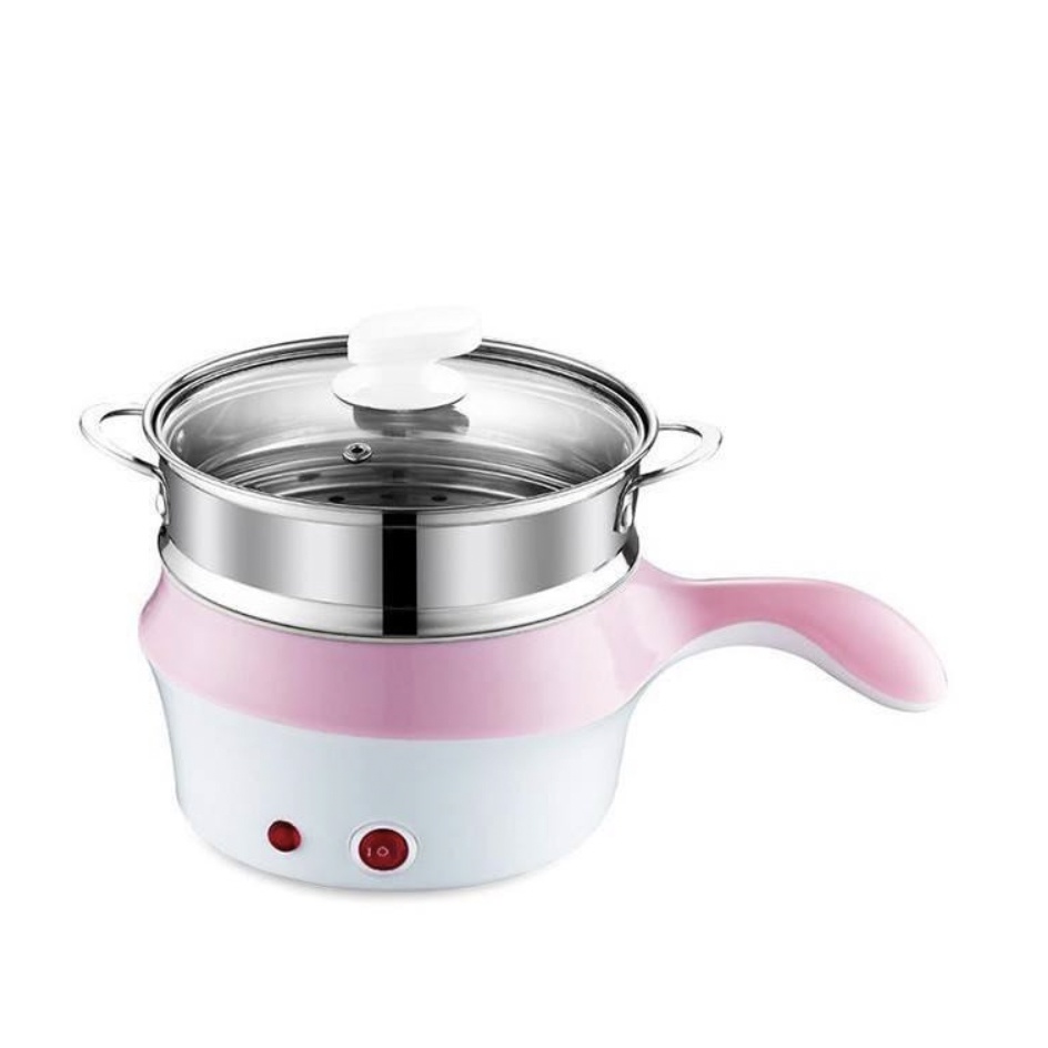 [ LOẠI TỐT xịn sò] Nồi lẩu điện mini 2 tầng đa năng chống dính 18cm Tặng xửng hấp, Ca nấu mì nấu lẩu