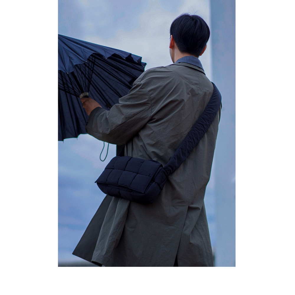 Túi xách nam đeo chéo thời trang giỏ trần bông màu sắc cặp xanh lá, ghi phong cách vải mềm hottrend ullzang MINA