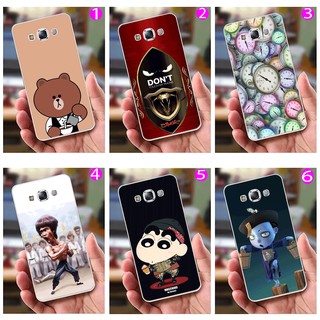 Ốp lưng Samsung E7 (dẻo viền trắng trong) - Shin Chan, Lý Tiểu Long, Gấu Nâu, Tiểu Cương Thi