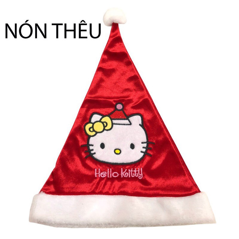 Nón Noel thêu hình xinh xắn cho bé