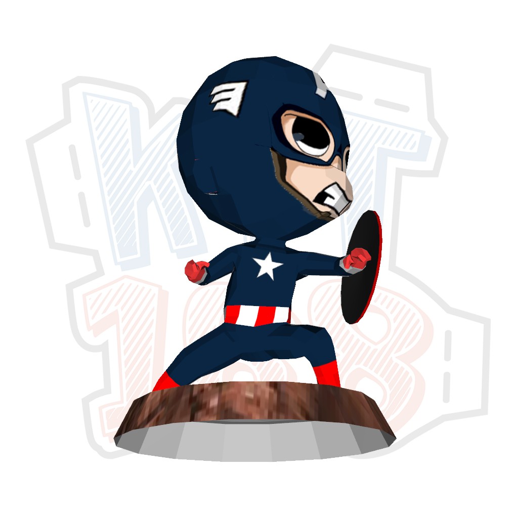 Mô hình giấy Anime Chibi Captain Ameria ver 2 - Marvel