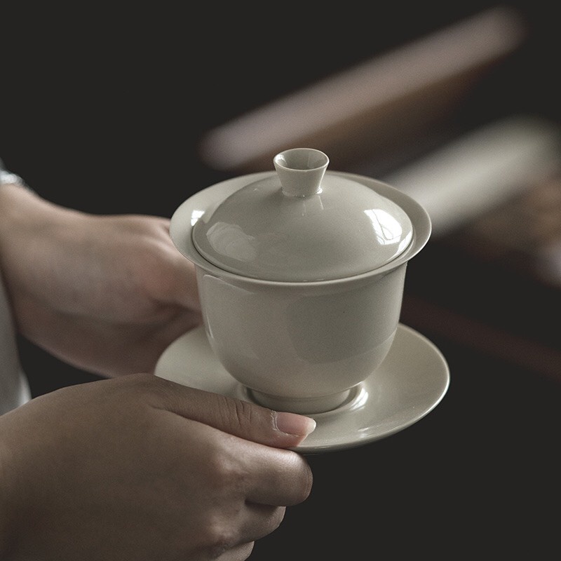 Chén khải hãm trà bằng sứ cao cấp kung fu Jingdezhen chính hãng cao cấp