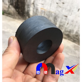 Nam Châm Ferrite Ø 50x6 Lỗ 22 - Nam Châm Đen Làm Loa Y30