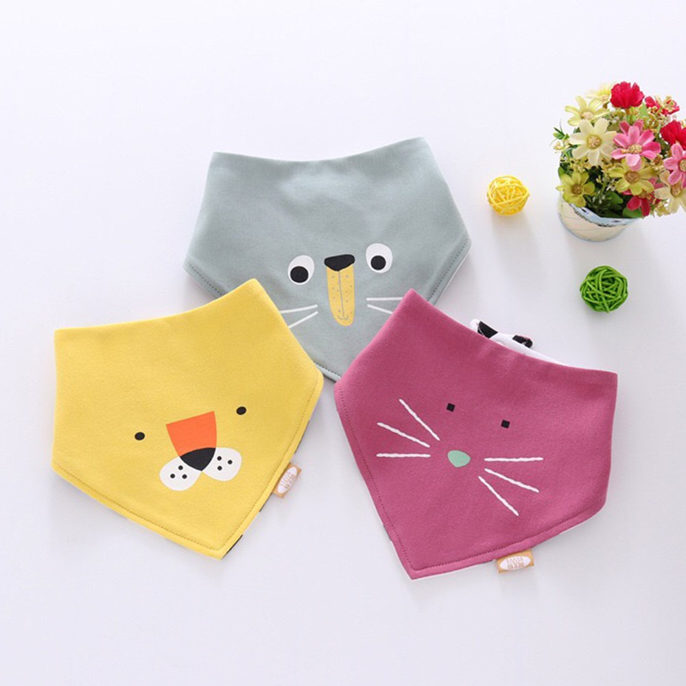 Yếm ăn dặm tam giác SKIDS hình thú ngộ nghĩnh cho bé