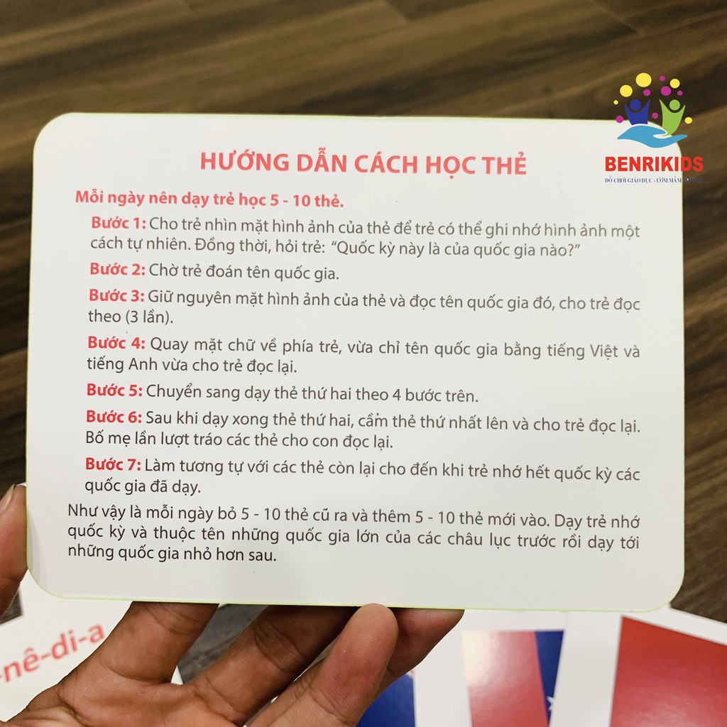 Thẻ Học Flash Card Song Ngữ Loại Đẹp Chủ Đề Quốc Kỳ Các Quốc Gia 5 Châu Lục Trên Thế Giới Có Phiên Âm Cho Bé