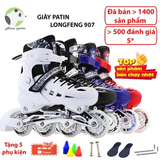 Giày trượt patin Longfeng 907-906 cao cấp tặng 5 phụ kiện lót giày + ốc vít + chướng ngại vật batin batanh 905