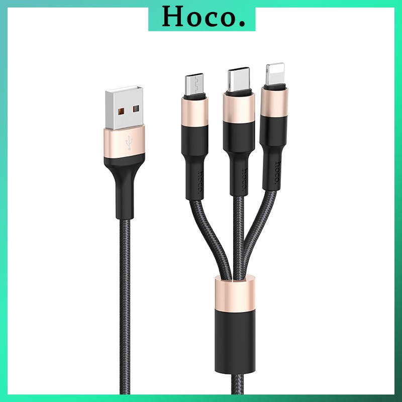 Cáp Sạc Đa Năng Dây Sạc 3 Đầu Hoco X26 Ligting Micro Type C Iphone Android