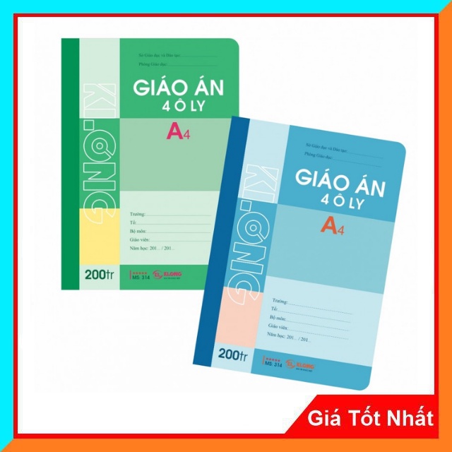 Vở Giáo Án 4 Ôly KLONG 200 Trang Mã Số 314 - Giấy Có Độ Trắng Tự Nhiên Không Gây Mỏi Mắt