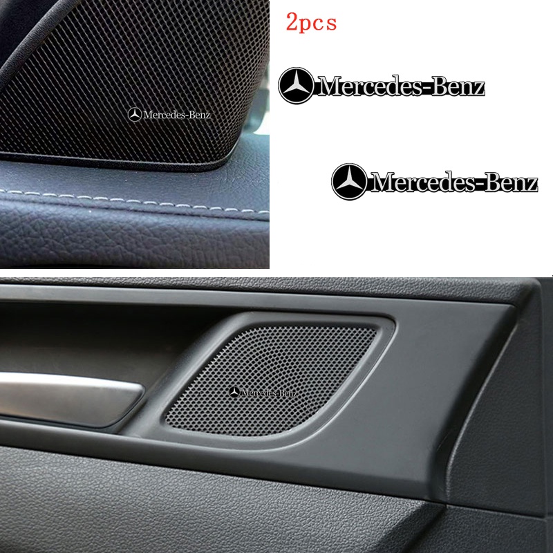 Set 2 Sticker Dán Trang Trí Loa Âm Thanh Xe Ô Tô Mercedes Benz AMG W204 W211 W124