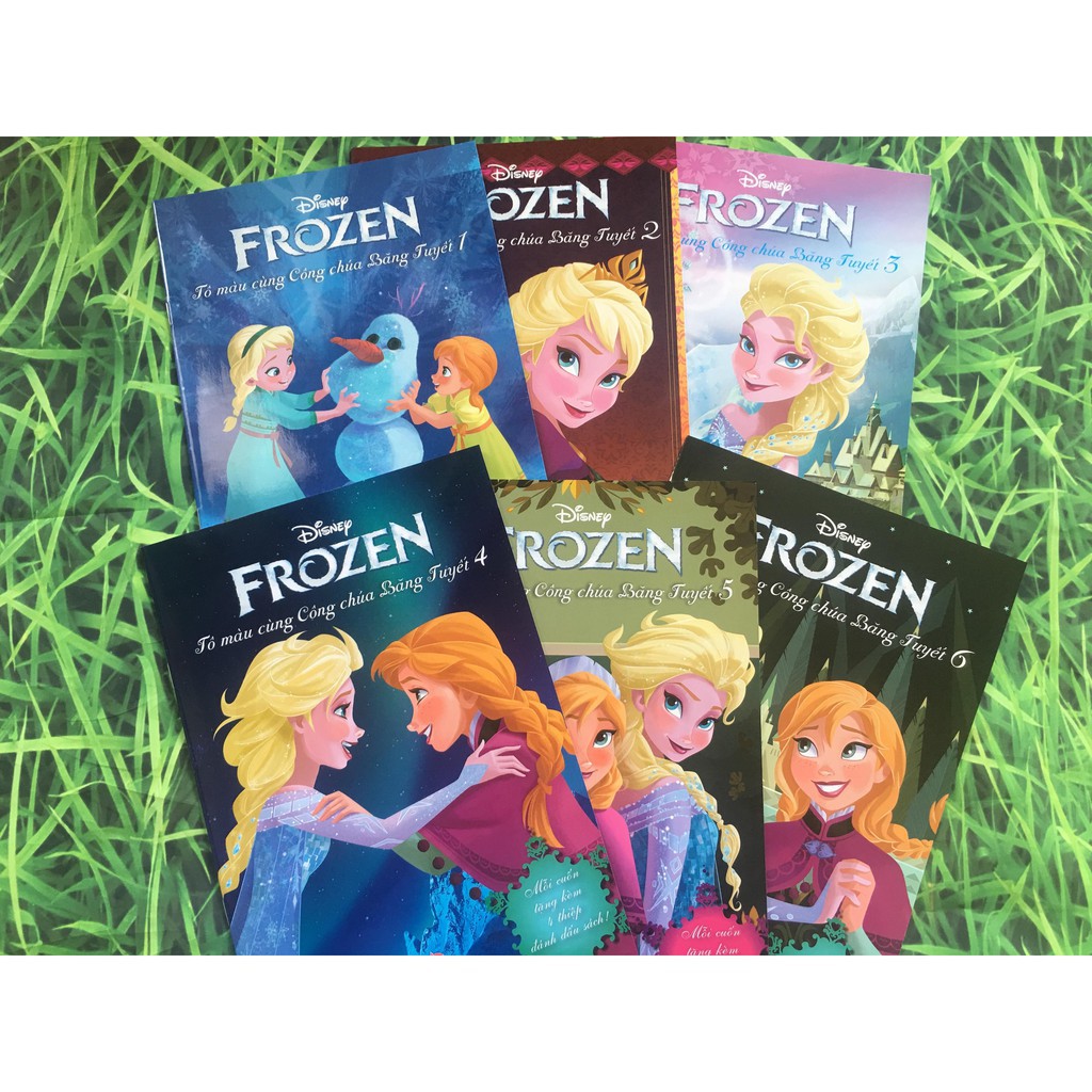 Sách - combo 6 cuốn: Tô Màu Cùng Công Chúa Băng Tuyết Frozen (NXB Kim Đồng) Gigabook