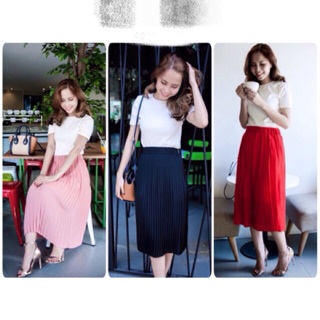 Sale chân váy maxi xếp ly