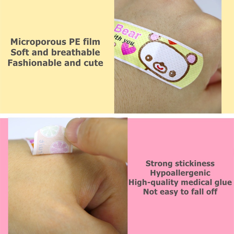 Hộp 120 miếng băng dán cá nhân SABUY chống nước họa tiết hoạt hình dễ thương cho trẻ em