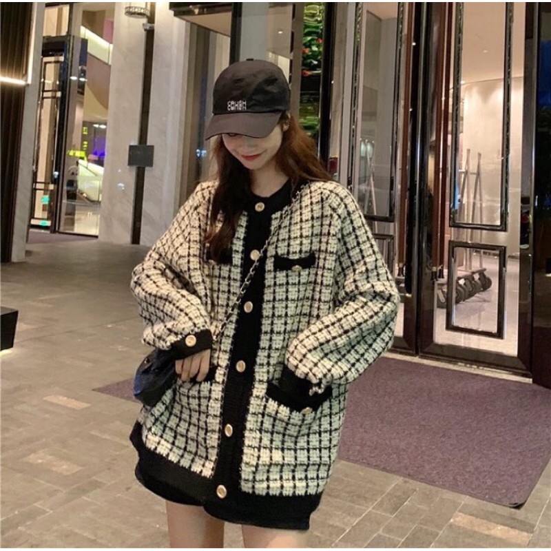 Áo khoác len cardigan oversize