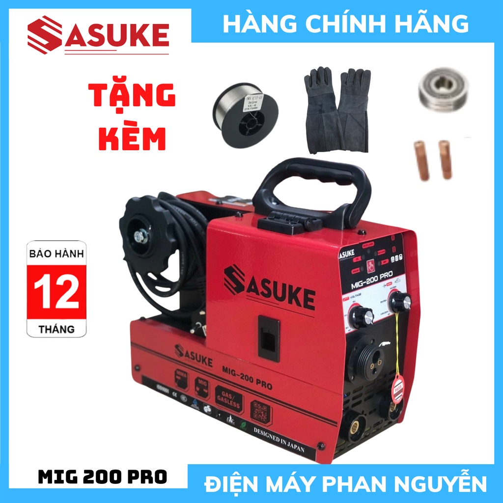 Máy Hàn MIG 5 chức năng Sử Dụng Cả Cuộn Dây 1 KG Và 5 KG Mig 200 pro sasuke - KÈM NHIỀU QÙA TẶNG