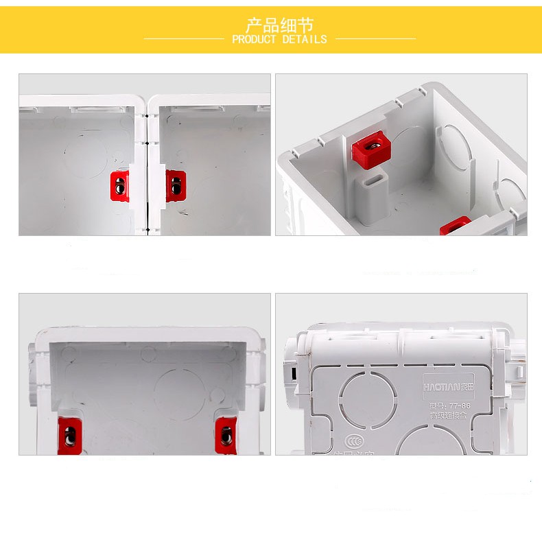 ĐẾ Ổ ĐIỆN ÂM TƯỜNG CHO Ổ CẮM ĐIỆN VUÔNG CAO CẤP