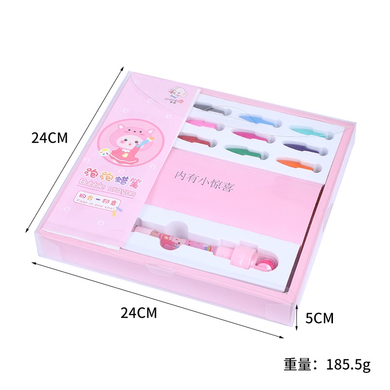 Bộ Bút Bi Và Con Dấu Màu Dạng Cát Chảy Xinh Xắn Dễ Thương Cho Bé