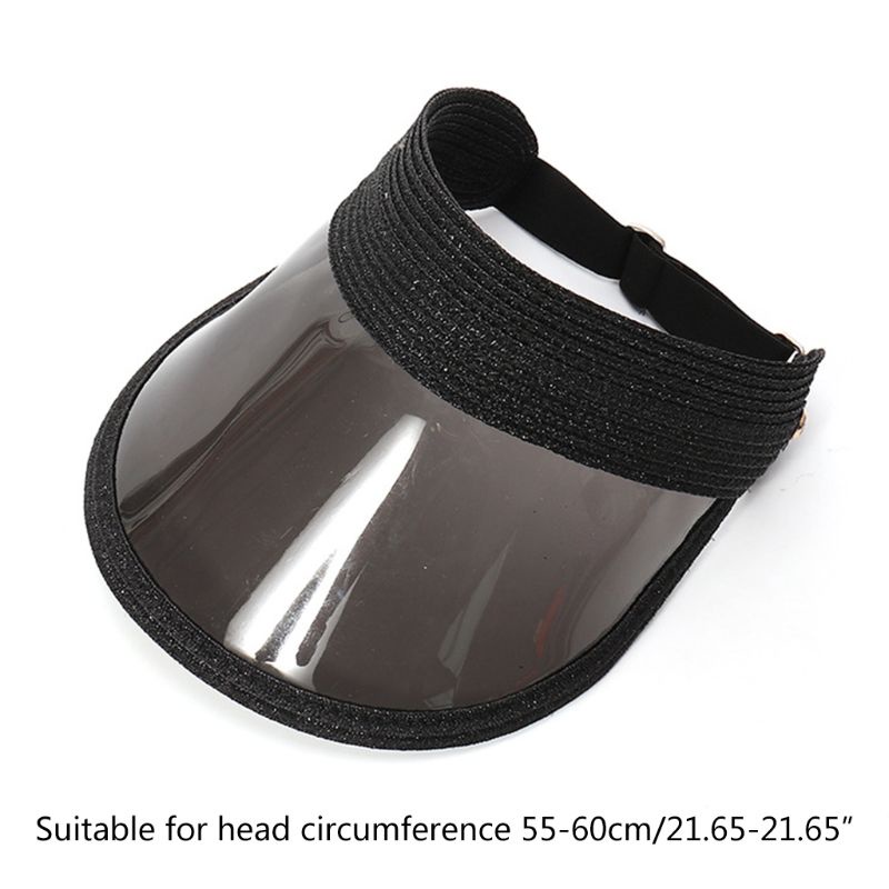 Mũ Che Nắng Hở Chóp Màu Trong Suốt Lấp Lánh Thời Trang Đi Biển Cho Nữ