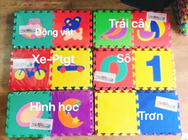 BỘ THẢM XỐP 10 TẤM NHIỀU LOẠI NGỘ NGHĨNH CHO BÉ YÊU 30CM X 30CM