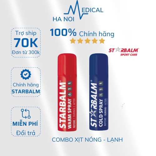 [COMBO 2IN1] 1 Chai Xịt Lạnh STARBALM COLD SPRAY 150ml +  1 Chai Xịt Nóng STARBALM WARM SPRAY 150mlHÀ LAN