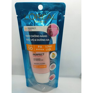 L'Oreal Paris UV PERFECT ROSY WHITE Kem Chống Nắng Bảo Vệ,& Dưỡng Da
