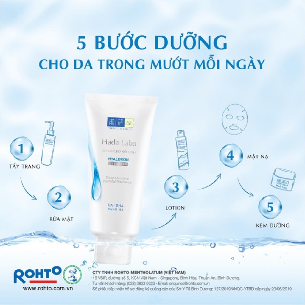 Kem Rửa Mặt Dưỡng Ẩm Tối Ưu Hada Labo Advanced Nourish Hyaluronic Acid Cleanser 80g