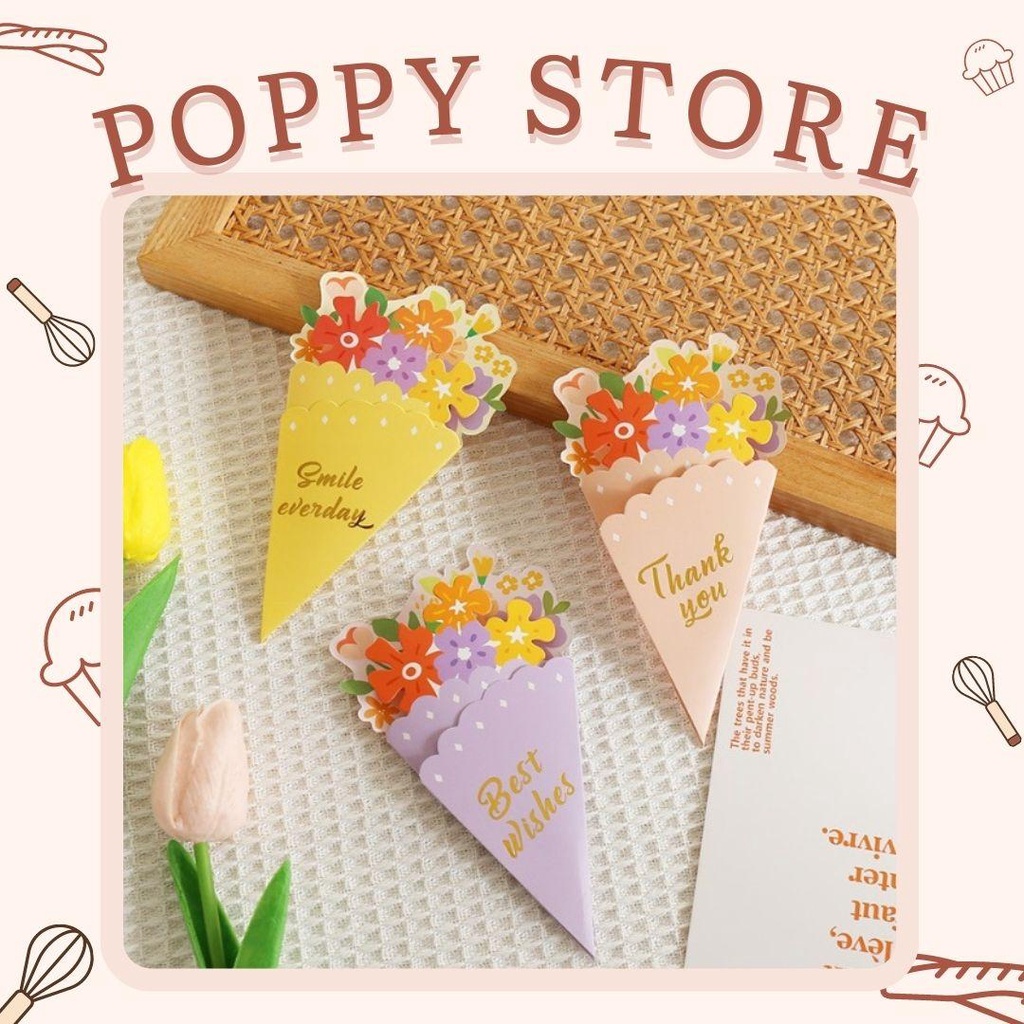 Thiệp sinh nhật, thiệp quà tặng chúc mừng, thiết kế đặc biệt màu sắc dễ thương - POPPY STORE