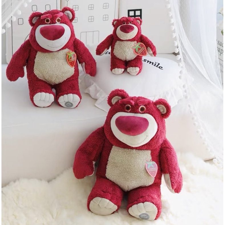 [ CÓ SẴN ] Gấu bông Gấu dâu Lotso đủ size - thơm mùi dâu - có mộc chân