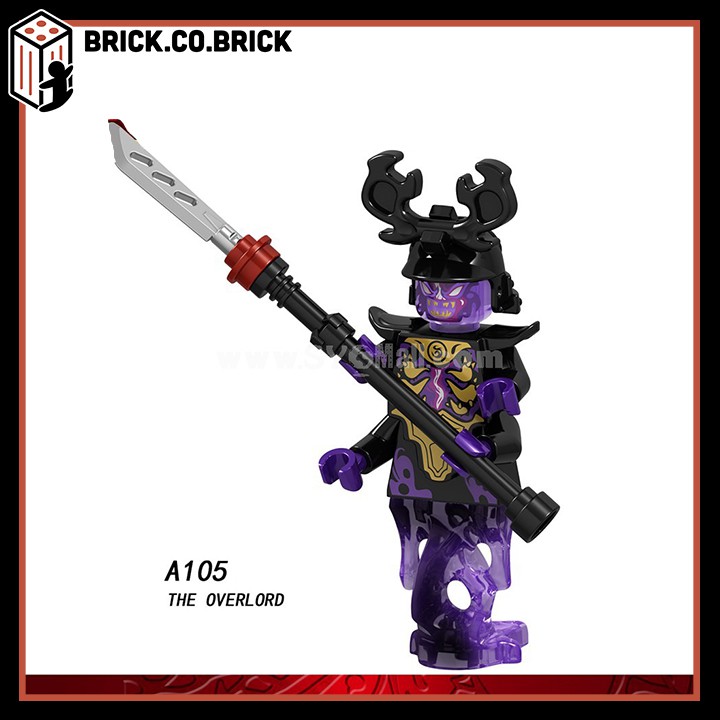 A098-A105 - Đồ chơi lắp ráp minifigure và non lego nhân vật Lego Ninja phantom: Hồ Ly, Samurai, Akita, Bộ xương, Rắn