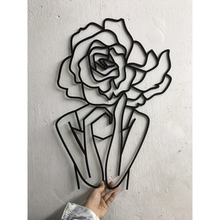 Tranh gỗ dán tường-cô gái hoa hồng Rosy Girl-viflexwood