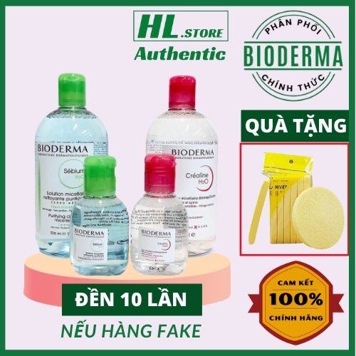 Nước Tẩy Trang Bioderma Chính Hãng 500ml, Cho Da Nhạy Cảm, Tẩy Trang Bio Da Dầu Mụn - Không Cồn