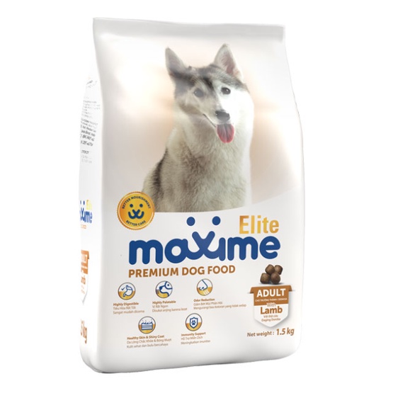 Thức ăn hạt cho chó lớn Maxime Elite vị cừu túi 1,5kg