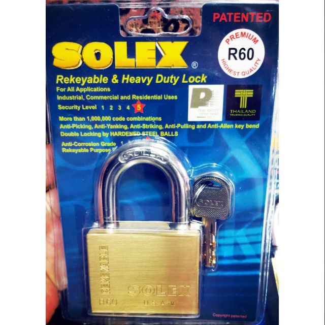 khóa solex xịn 60mm thau cao cấp
