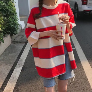 ☀️Áo Thun Sọc Xẻ Tà Form Rộng