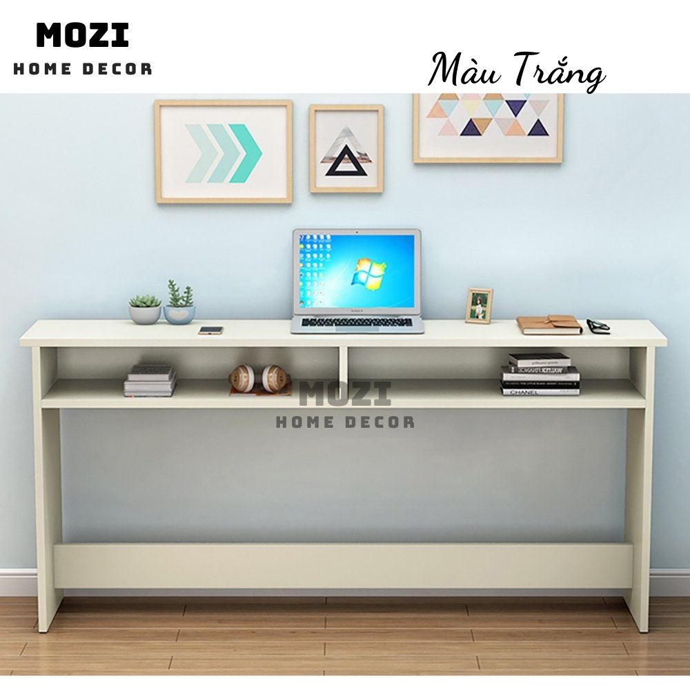 Bàn làm việc thông minh tiết kiệm không gian 2 ngăn, bàn gỗ nhỏ decor cho phòng nhỏ hẹp 100x30x72cm TB005