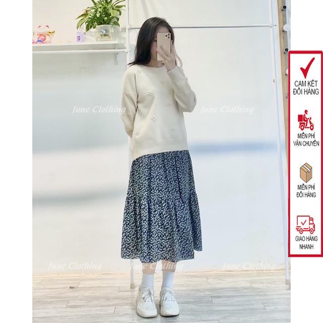 Áo len nữ J966 len cúc ngọc vintage Hàn Quốc siêu xinh | BigBuy360 - bigbuy360.vn