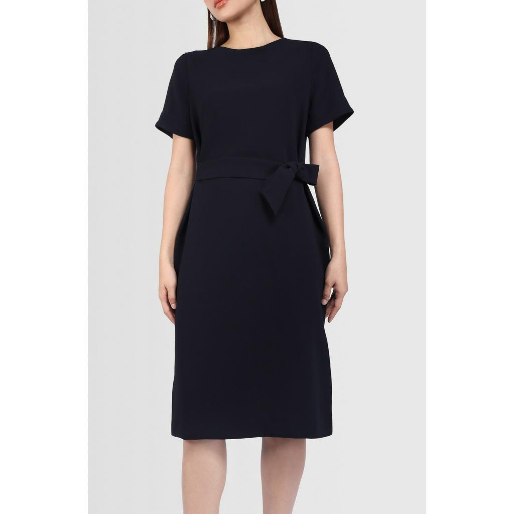 Đầm Suông Thắt Eo E.studio Lụa Cát (*Navy)