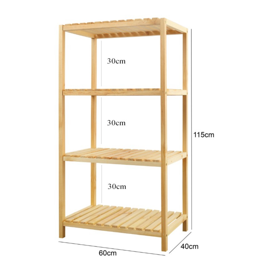 Kệ lò vi sóng gỗ 4 tầng - kệ nhà bếp đa năng