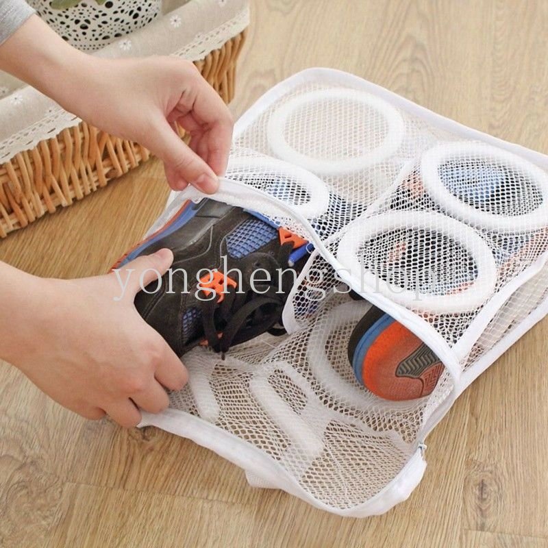 Túi lưới giặt giày có khóa kéo tiện lợi