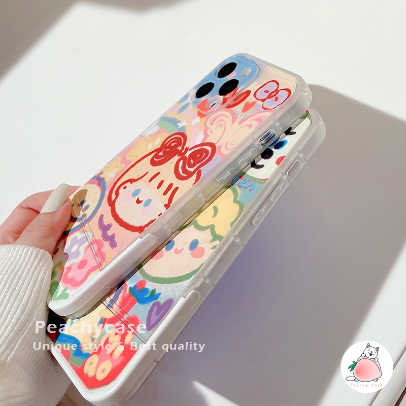 Ốp Điện Thoại TPU Mềm Chống Sốc Mặt Nhám In Hình Vẽ Graffiti Nhiều Màu Sắc Có Giá Đỡ Cho iPhone 13 12 Pro Max 11 Xr Xs Max X 7 8 Plus