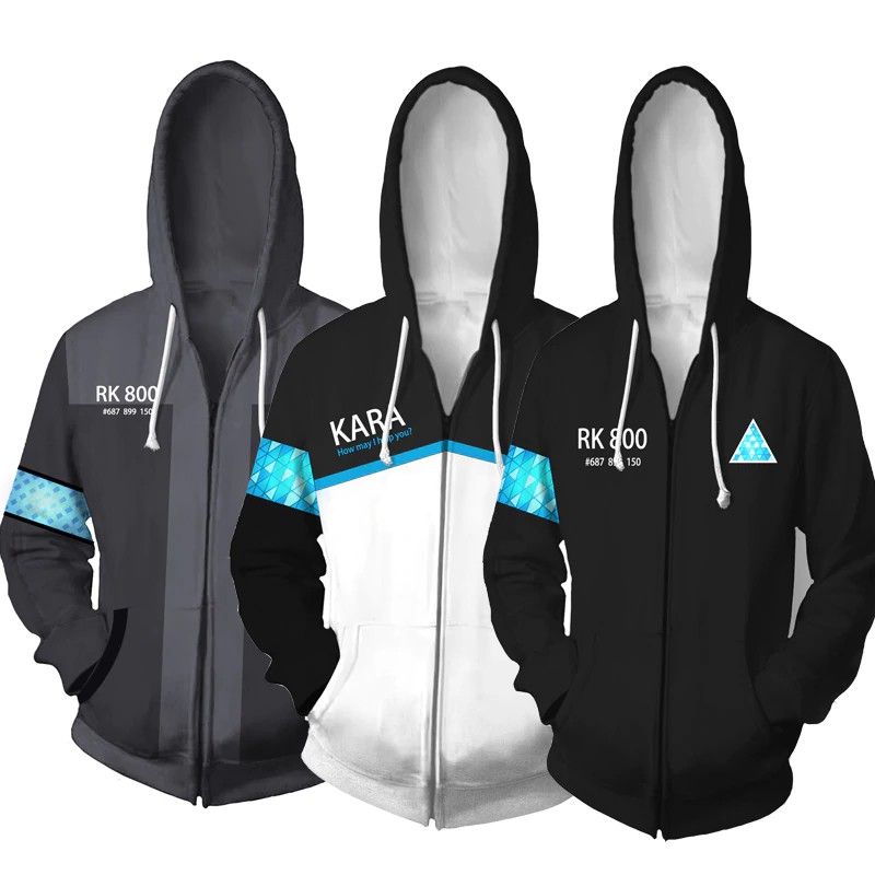 Áo Khoác Hoodie In Hình 3d Game Detroit Human Rk800