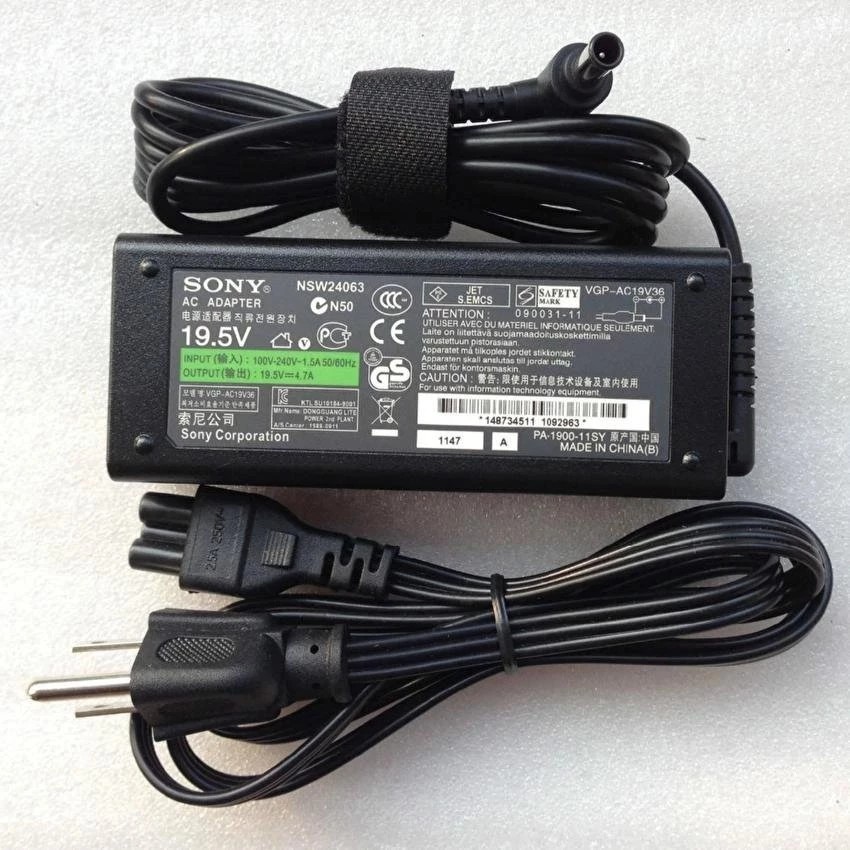 Sạc dùng cho laptop sony 19.5v-3.9a, 19v - 4.7a