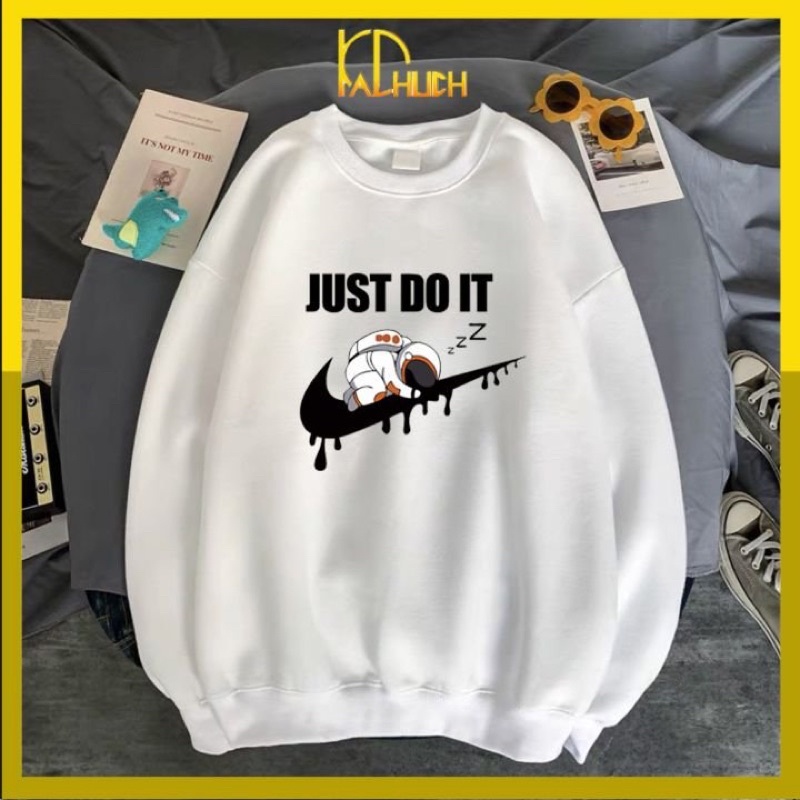 Áo sweater unisex JUST DO IT phi hành gia dễ thương