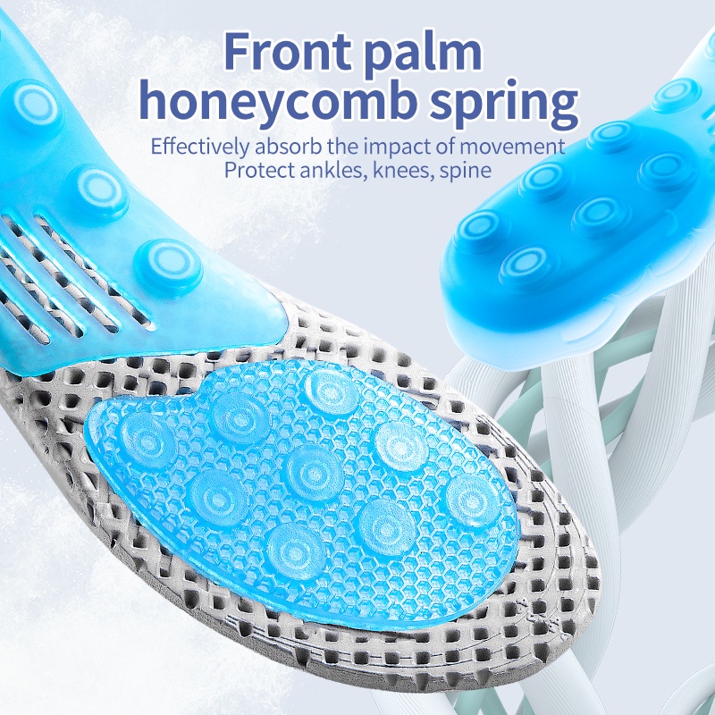Miếng lót giày NAFOING silicone gel phối lò xo hỗ trợ làm giảm đau