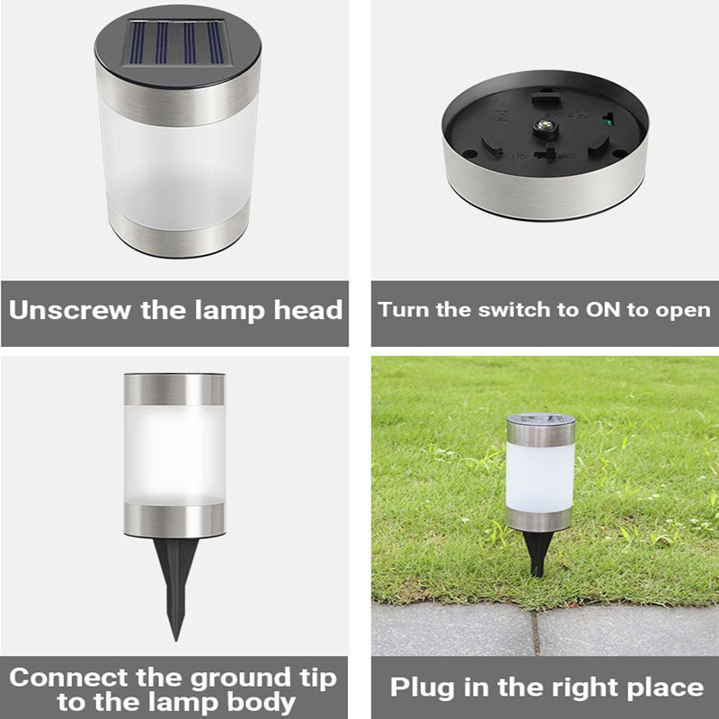 Đèn LED Năng Lượng Mặt Trời Hình Trụ Chống Thấm Nước Trang Trí Lối Đi Sân Vườn / Lối Đi Ngoài Trời / Trang Trí Sân Vườn