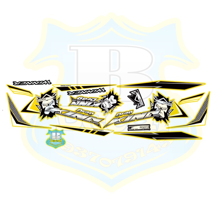 ( Quí khách vui lòng mang ra tiệm cho thợ dán ) Tem winner X king drag vàng