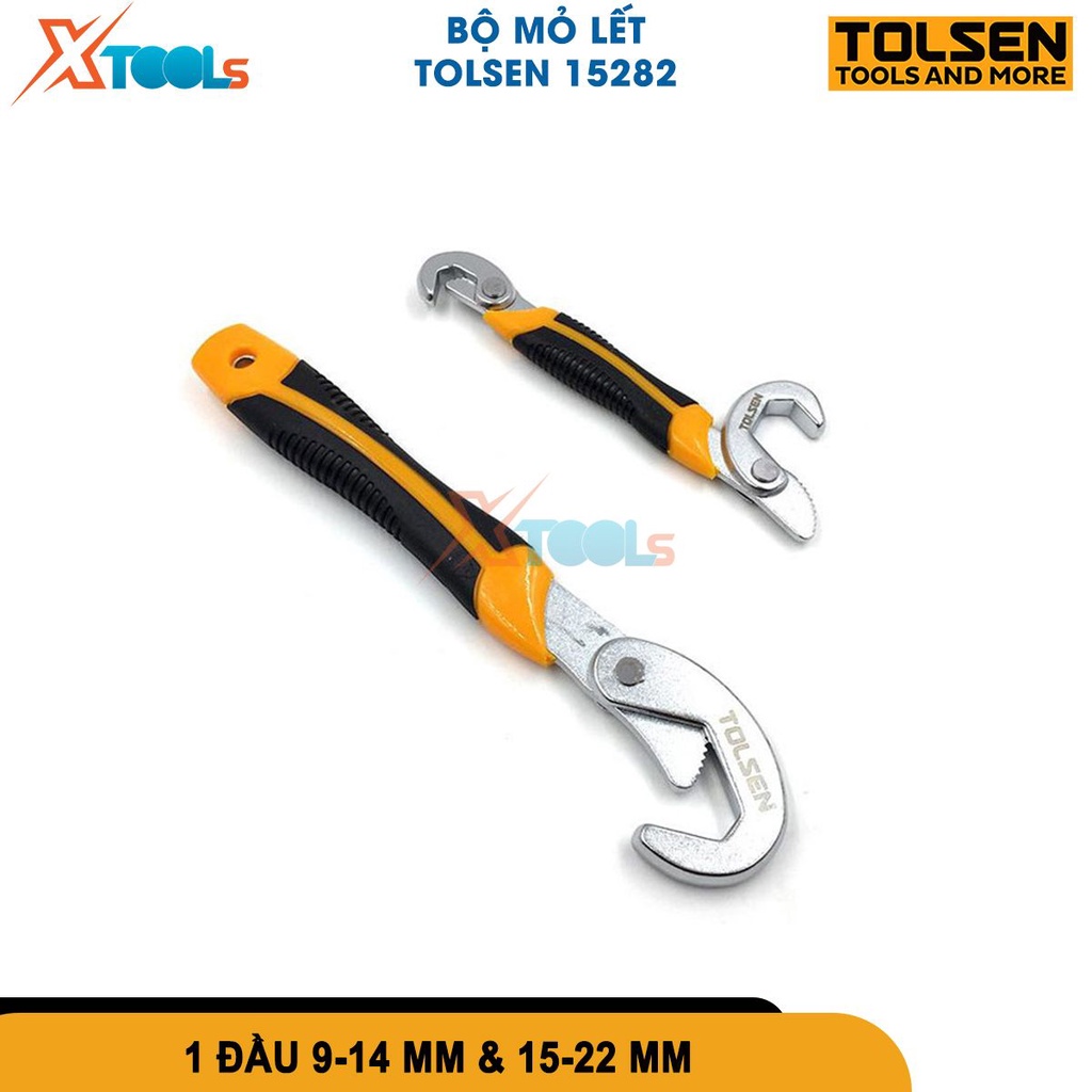 Bộ mỏ lết tự động đóng mở đa năng TOLSEN hợp kim thép siêu cứng chống rỉ mở bulong ốc vít [CHÍNH HÃNG][XTOOLS]