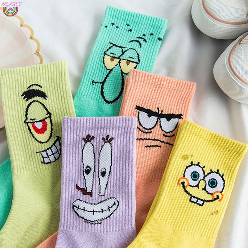 Vớ Cotton Thoáng Khí In Họa Tiết Hoạt Hình Dễ Thương Cho Tuổi Teen