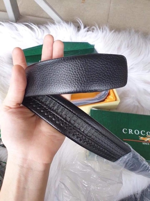 Dây lưng nam cá sấu CROCODILE full hộp sang chảnh